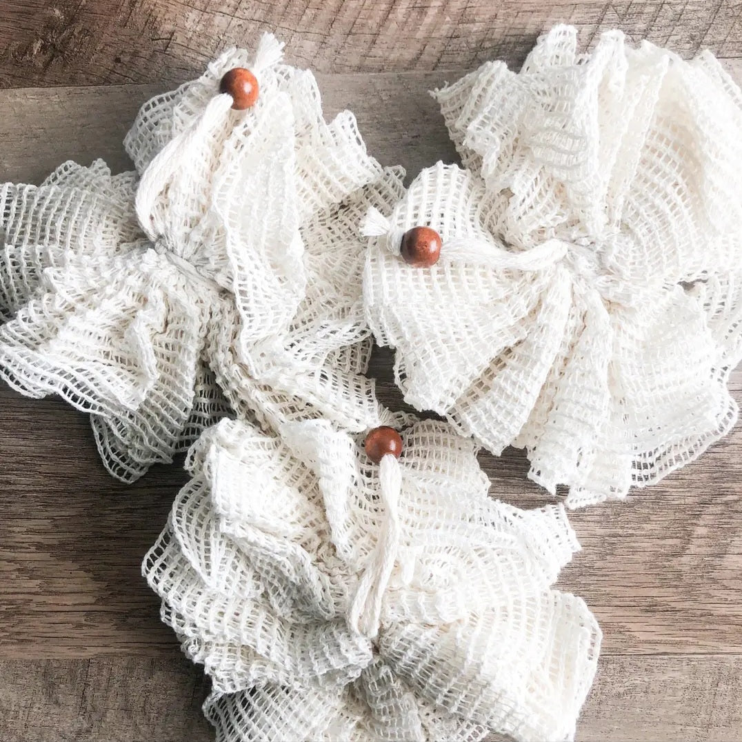 Ramie Bath Sponge Poufs