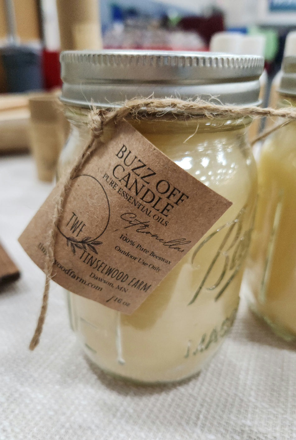 Buzz Off Beeswax Candle