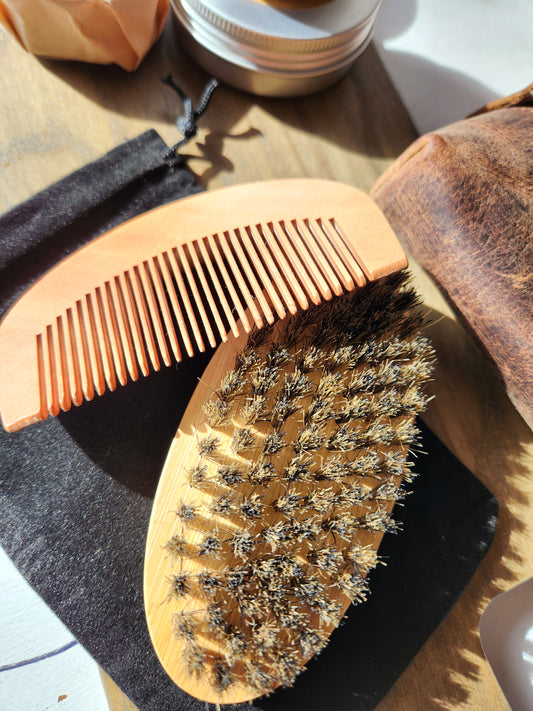 Beard Brush & Comb Set - Groom & Guide