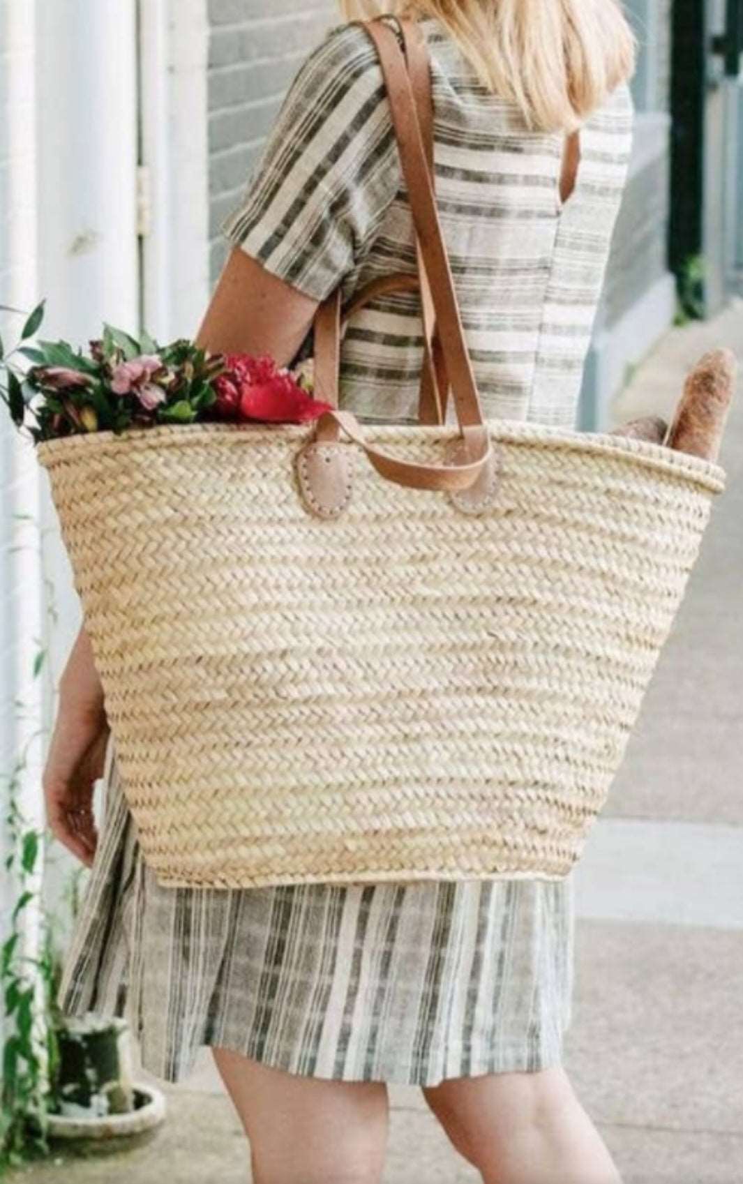 Classic French Market Basket, Double Straps